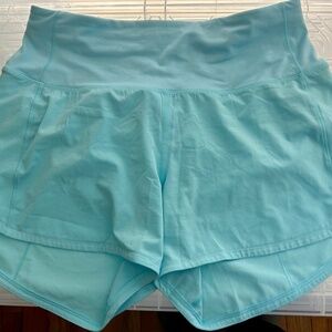 Lululemon Light Blue High Rise Speed Up Short 4 inch